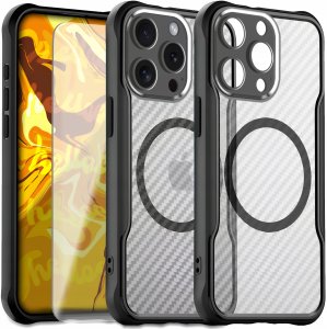 Etui Pancerne do Apple iPhone 14 Pro (Do Magsafe, Karbon, Czarne)   Szkło 1