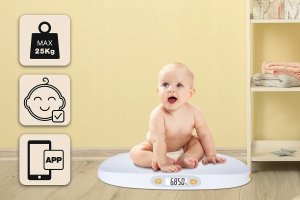 WAGA ELEKTRONICZNA DLA NIEMOWLĄT DZIECI DOKŁADNA APLIKACJA MIARA DO 25 KG 3