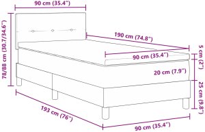 Box Spring Łóżko z materacem Czarne Pojedyncze Aksamitne 12