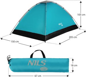 Namiot turystyczny Nils Extreme NC3021 NAMIOT KEMPINGOWY NIEBIESKI NILS CAMP 4