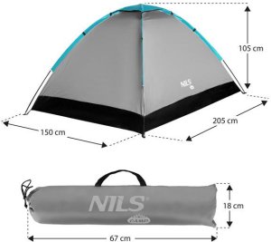 Namiot turystyczny Nils Extreme NC3021 NAMIOT KEMPINGOWY SZARY NILS CAMP 3