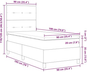 Łóżko Kontynentalne z Materacem Różowe Pojedyncze Aksamitne 12