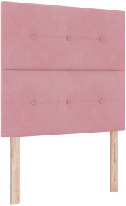 Łóżko Kontynentalne z Materacem Różowe Pojedyncze Aksamitne 3