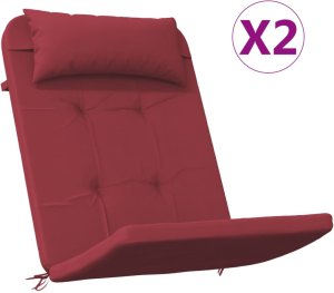 Poduszki na krzesła Adirondack, 2 szt., winna czerwień, Oxford 1