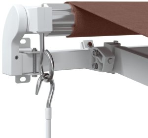 Ręcznie zwijana markiza z LED, brązowa, 300x250 cm 8