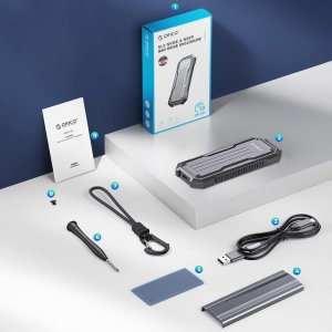 Wzmocniona kieszeń dyskowa taktyczna OXS2C3-G2 M.2 NVMe / SATA SSD USB-C - szara ORICO 4