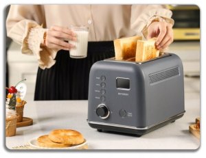 BUYDEEM 2 Slice Automatic Metal Toaster model DT730E color Ink Gray EU 9