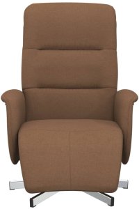 Rozkładany fotel z podnóżkiem, brązowy, tkanina 3