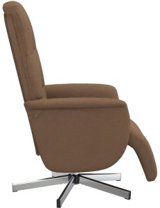 Rozkładany fotel z podnóżkiem, brązowy, tkanina 4