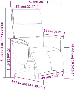 Rozkładany fotel z podnóżkiem, brązowy, tkanina 9