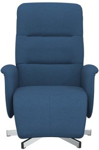 Fotel rozkładany z podnóżkiem, niebieski, tkanina 3