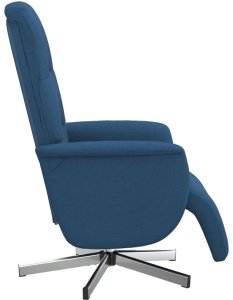 Fotel rozkładany z podnóżkiem, niebieski, tkanina 4