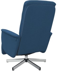 Fotel rozkładany z podnóżkiem, niebieski, tkanina 5