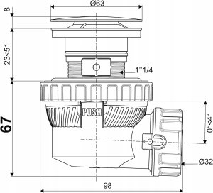 Wirquin syfon umywalkowy Nano quick-clack, czarny mat 30723978 6