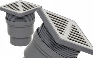 Tycner wpust kanalizacyjny regulowany z wyjściem prostym 110 mm, ruszt nierdzewny 886 3