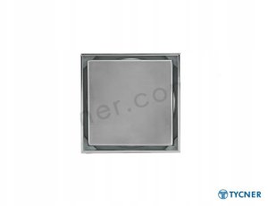 Alfaspot wpust kanalizacyjny regulowany z wyjściem bocznym fi 50 mm z kołnierzem z nierdzewna ramką i rusztem dwustronnym 100x100mm 2857 3