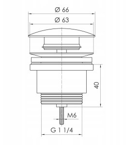 Instadrain korek klik-klak do umywalki z przelewem i bez przelewu, grafit 2875 3
