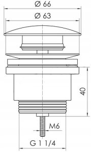 Instadrain korek klik-klak do umywalki z przelewem i bez przelewu, złoty 2474 2