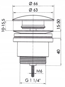 Instadrain korek klik-klak do umywalki z przelewem i bez przelewu, złoty 2474 3