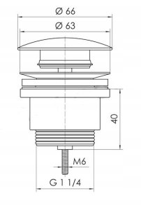 Instadrain korek klik-klak do umywalki z przelewem i bez przelewu, biały 2473 2
