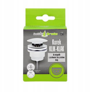 Instadrain korek klik-klak do umywalki z przelewem i bez przelewu, biały 2473 5