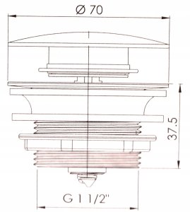 Instadrain korek klik-klak do brodzika/wanny, czarny mat 2456 3