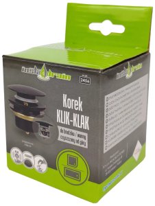 Instadrain korek klik-klak do brodzika/wanny, czarny mat 2456 4