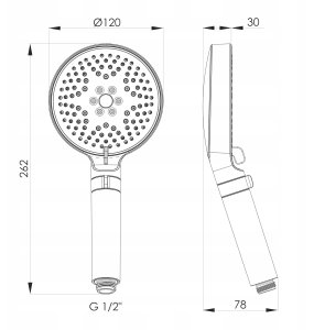 Stinnea słuchawka prysznicowa 4-funkcyjna Covus, czarny 2629 5