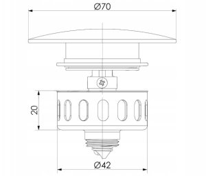Instadrain korek do wanny, chrom 2852 2
