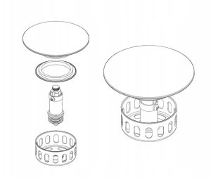 Instadrain korek do wanny, chrom 2852 3