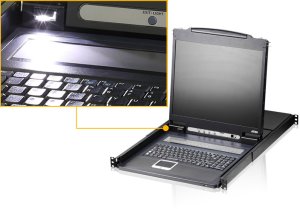 Przełącznik KVM ATEN CL1308N, 48 cm TFT, VGA, PS/2-USB, 8 portów, układ UK 2