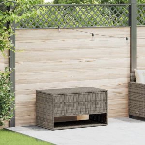 Skrzynka na poduszki ogrodowe Szara 100x55x55,5 cm Polirattan Lumarko! 1
