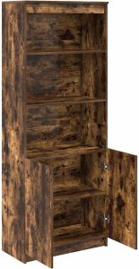 vidaXL Wysoka szafka, przydymiony dąb, 70x35x180 cm 5