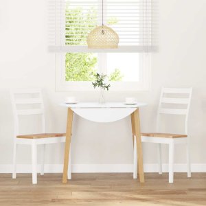 vidaXL Krzesła do jadalni 2 szt. Białe lite drewno gumowe 3