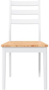 vidaXL Krzesła do jadalni 2 szt. Białe lite drewno gumowe 5