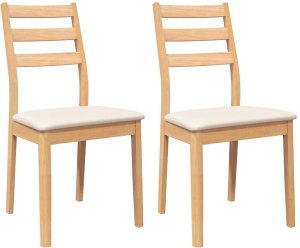 vidaXL Krzesła do jadalni z poduszkami 2 szt. drewno lite guma 2