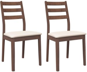 vidaXL Krzesła do jadalni z poduszkami 2 szt. lite drewno gumowe 2