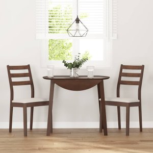 vidaXL Krzesła do jadalni z poduszkami 2 szt. lite drewno gumowe 3