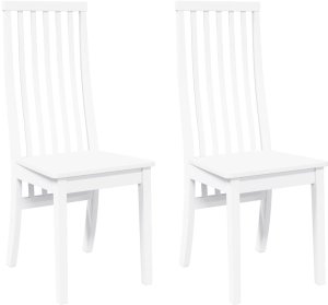 vidaXL Krzesła do jadalni 2 szt. Białe lite drewno gumowe 2