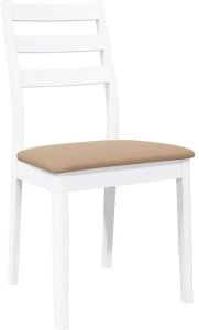 vidaXL Krzesła do jadalni z poduszkami 2 szt. Białe lite drewno gumowe 4