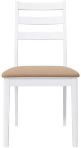 vidaXL Krzesła do jadalni z poduszkami 2 szt. Białe lite drewno gumowe 5