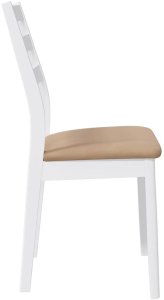 vidaXL Krzesła do jadalni z poduszkami 2 szt. Białe lite drewno gumowe 6