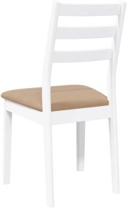 vidaXL Krzesła do jadalni z poduszkami 2 szt. Białe lite drewno gumowe 7
