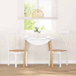 vidaXL Krzesła do jadalni 2 szt. Białe lite drewno gumowe 3