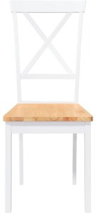 vidaXL Krzesła do jadalni 2 szt. Białe lite drewno gumowe 5