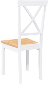 vidaXL Krzesła do jadalni 2 szt. Białe lite drewno gumowe 7