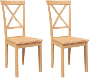 vidaXL Krzesła do jadalni 2 szt. lite drewno guma 2