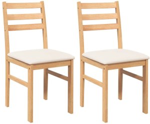 vidaXL Krzesła do jadalni z poduszkami 2 szt. lite drewno guma 2
