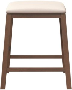 vidaXL Krzesła barowe z poduszkami 2 szt. Brązowe lite drewno gumowe 5