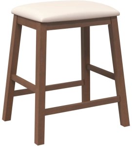 vidaXL Krzesła barowe z poduszkami 2 szt. Brązowe lite drewno gumowe 7